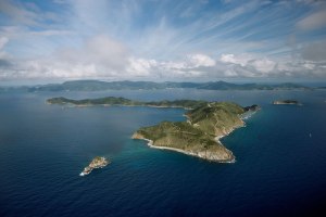 Aerial view of Peter Island in the British Virgin Islands